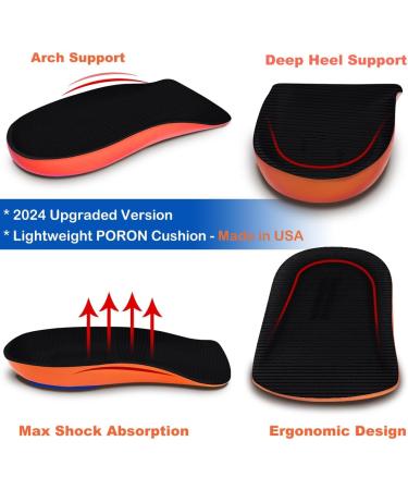 Plantar Fasciitis Arch Support Shoe Inserts - Relief Orthopedic Heel Pillow | EU 41-46 | Shock-Damping (Orange) - Buy Now! - Buy Online on GoSupps.com