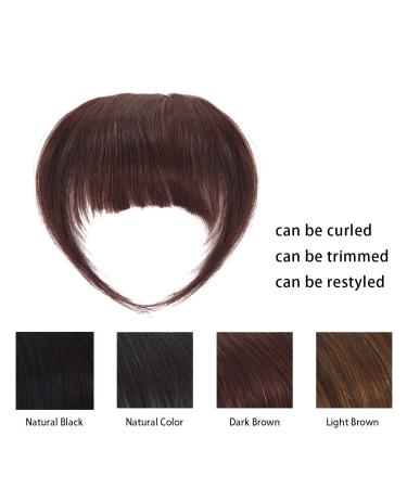 Clip in Bangs One Piece Ponytail - 100% Remy Human Hair for Women & Girls | French Bangs in Dark Brown - Buy Online on GoSupps.com