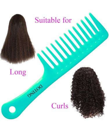 Wide Tooth Comb for Curly, Long, and Wet Hair - Detangling Comb Large (Cyan) - Buy Online on GoSupps.com