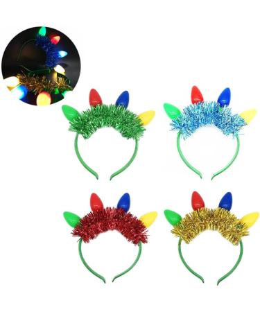 hgnxa Christmas Flashing LED Headband Fun and Festive Light Bulb for Kids Adults Glow in the Dark Accessories Party Favor Red - Buy Online on GoSupps.com