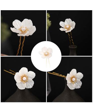Lurrose 4pcs White Camellia Hairpins & Chopsticks | Retro Hair Accessories for Costumes - International Shipping Available - Buy Online on GoSupps.com