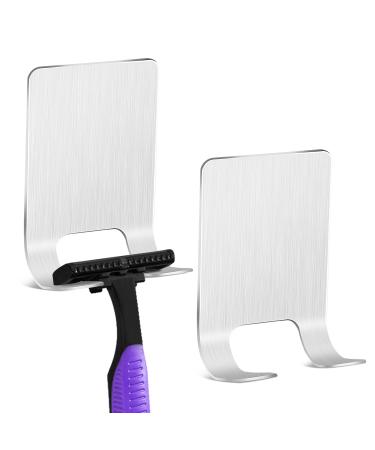 Vmutha self -adhesive razor holder hook 2 pieces razor bracket shower stainless steel adhesive hooks for bathroom kitchen toilet office silver - Buy Online on GoSupps.com