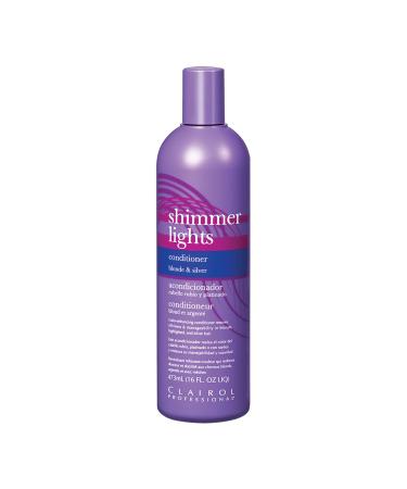 Clairol Professional Shimmer Lights Purple Shampoo & Conditioner | Neutralizes Brass & Yellow Tones | For Blonde, Silver, Gray & Highlighted Hair Shimmer Lights Purple Conditioner 16 Fl Oz