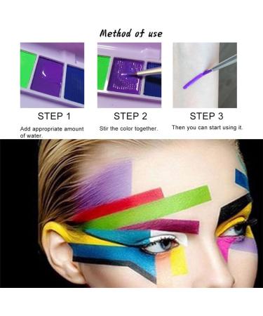  HADAVAKA Palette De Maquillage Fluorescent UV Fluorescent Eyeliner Eyeshadow Makeup Halloween Eyeliner Luminous Body Paint Matte Gr - Buy Online on GoSupps.com