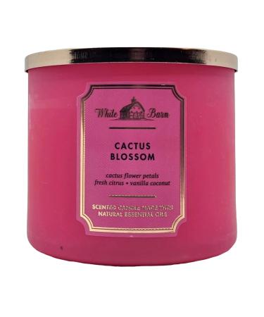 Bath & Body Works White Barn 3-Wick Candle w/Essential Oils - 14.5 oz - New Core Scents! (Cactus Blossom)