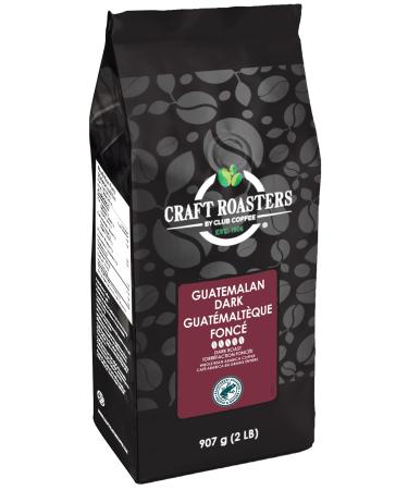Club Coffee Craft Roasters Guatemalan - Dark Roast Whole Bean Coffee Rainforest Alliance Certified 2 Pound Bag Guatemalan - Dark Roast 907 g (Pack of 1)
