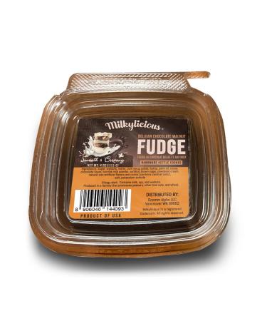 Milkylicious Old Fashioned Handmade Smooth Creamy Fudge - Chocolate Belgian Walnut (1/4 Pound) | Kettle Cooked & Individually Wrapped in USA in Small Batches for a Rich Delicious Taste
