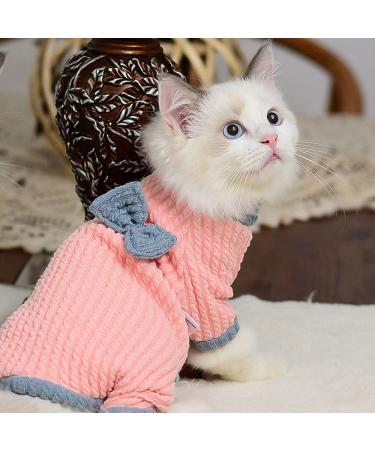 Rayminsino Sphynx Cat Clothing | Elastic Four-Legged Kitten Outfit | Medium Pink Home Wear - Buy Online on GoSupps.com