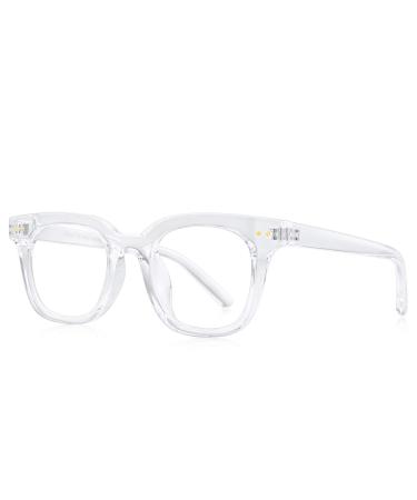 Computer Blue Light Blocking Glasses - Square Game Eyeglasses for Women Men Anti Eye Eyestrain Reading Gaming Glasses Transparent 49 Millimeters