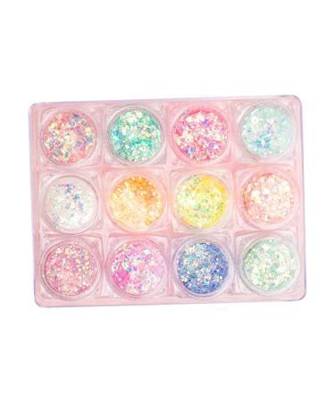 Glow-In-The-Dark Glitter Set 12 Colours Of Luminous Glow-In-The-Dark Jewellery Self-Adhesive UV Black Glitter for Body/Face/Hair/Eye Shadow.
