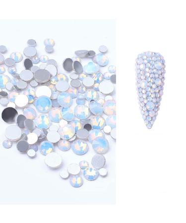 White Opal Glass Nail Rhinestone Mix Sizes SS6-SS20 - Box of 3D Crystal Rhinestones - Color 09 - Buy Online on GoSupps.com