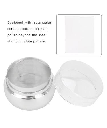 QQMORA Silicone Nail Art Stamp with Lid & Scraper - Polish Design Tool for DIY Nail Art Nail Schools & Salons (Silver) - Buy Online on GoSupps.com