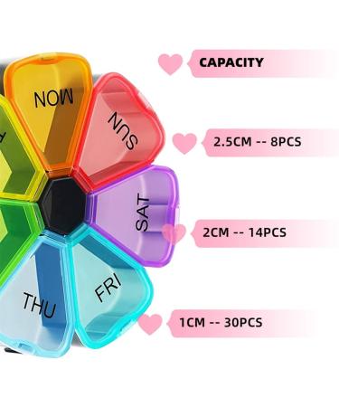 Weekly Pill Organizer - 7 Day Large Daily Pill Case for Vitamins Supplements & Fish Oil - Black - Buy Online on GoSupps.com