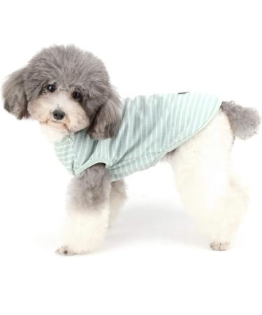 Zunea Dog Shirt for Small Dogs & Cats | Striped Summer Tank Top in Green | Soft Cotton Vest for Puppies | XL Size Clothing - Buy Online on GoSupps.com