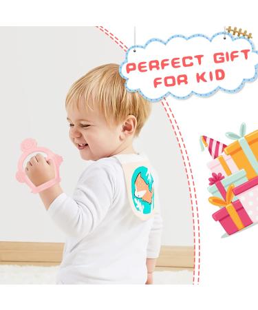 Vicloon Baby Silicone Teething Rings - BPA-Free Lion Bite Toys for 3+ Months - 2PCs Set in Pink - Dental Aid & Massage - Buy Online on GoSupps.com