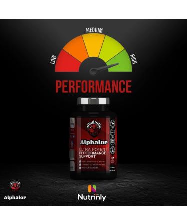 Nutrinly Alphalor Performance Support | High Strength Tribulus Terrestris & Ashwagandha Formula | Made in The U.K - Buy Online on GoSupps.com