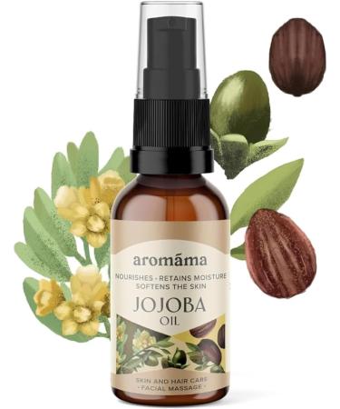  AROMAMA Jojoba Oil 50ml for Skin and Hair Fast Absorption Sensitive Skin Dry Hair Stretch Marks Makeup Cleanser Facial Massage Moisturizing Aromatherapy. - Buy Online on GoSupps.com