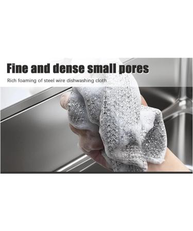 Crcyphne 10 PCS Multifunctional Non-Scratch Wire Dishcloth Silver Metal Steel Wire Dishwashing - Buy Online on GoSupps.com