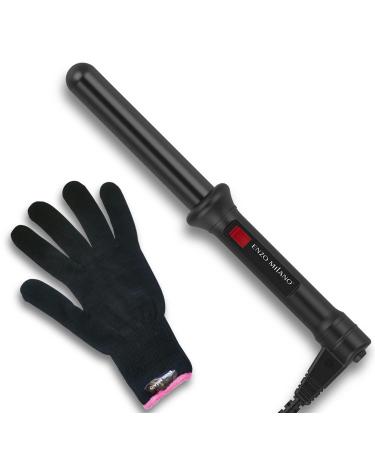 ENZO Milano 25mm (1 Inch) Analog Clipless Ceramic Curling Iron / Curling Wand