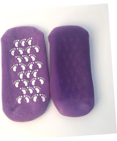 SOESFOUFU Gel Socks for Moisturizing Spa Gel Socks Cracked Heel Socks Spa Socks Cracked Skin Socks Moisturizing Gel Socks Moisturizing Socks Cracked Skin Gloves Socks for Heels Indoor Purple - Buy Online on GoSupps.com