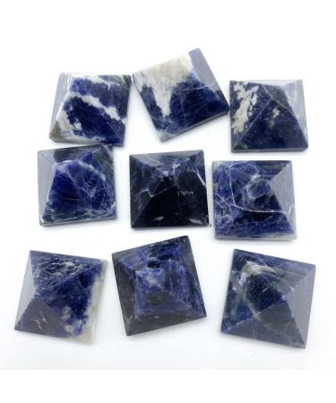 Crystal Rough Natural Crystals and Stones 20-30mm Natural Blue Sodalite Quartz Crystal Pyramid Reiki Tower Home Ornaments Decoration Stones for Decoration ERTEYIN