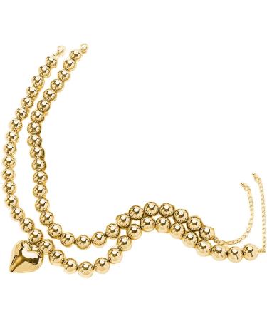 Oralgos Cardiac Pearl Necklace Set - Elegant Gold Heart Jewelry Versatile Fashion Accessory for Special Occasions - Buy Online on GoSupps.com