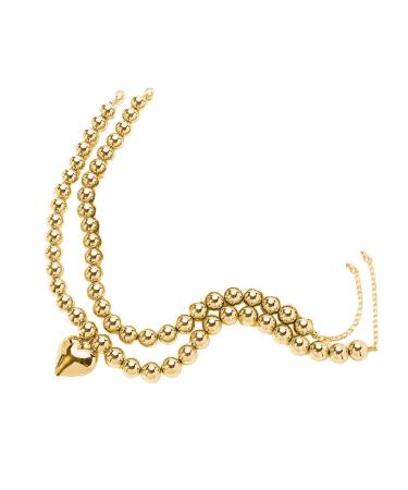 Oralgos 2 pieces of cardiac pearl necklace elegant heart necklace versatile necklace fashionable accessory perfect for special occasions gold