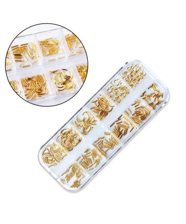 SILPECWEE 1200Pcs Gold Nail Art Studs Set with Tweezers and Picker Pencil - Manicure Decoration Kit with Feather, Shell, and Crystals - Buy Online on GoSupps.com