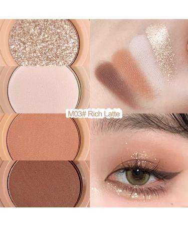Erinde 4 Colors Mini Eyeshadow Palette - Matte & Shimmer Quartet | High Pigmented & Long Lasting | Ultra-Blendable & Rich Color | Velvety Texture | Travel-Friendly | M03 - Buy Online on GoSupps.com