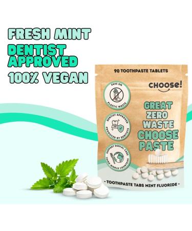 Eco-Friendly Tooth Cleaning Tablets | 180 Zero Waste Vegan Tabs in Bamboo Box + Travel Bag | Sustainable Oral Care - Buy Online on GoSupps.com