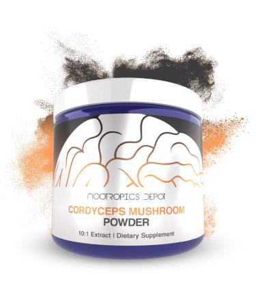 Nootropics Depot Cordyceps Mushroom Powder | 10:1 Extract | 60 Grams | Cordyceps militaris | Whole Fruiting Body Mushroom Supplement | Supports Healthy Immune System 2.12 Ounce (Pack of 1)