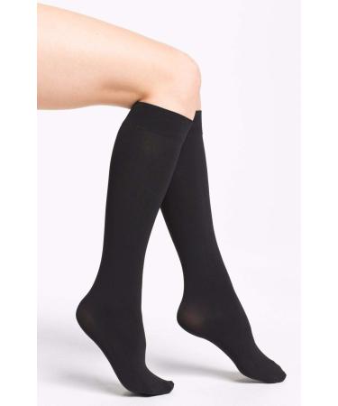 BSN Medical 115627 Jobst Opaque Compression Hose Knee High 30-40mmHG Closed Toe Petite Medium Classic Black