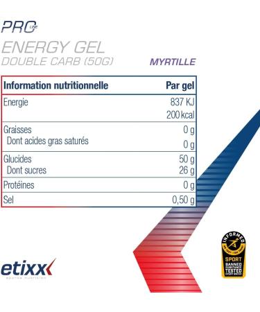 Etixx Double Carb Energy Gel Proline 60 ml Endurance fuel with an optimal glucose/fructose ratio of 2:1 - Buy Online on GoSupps.com