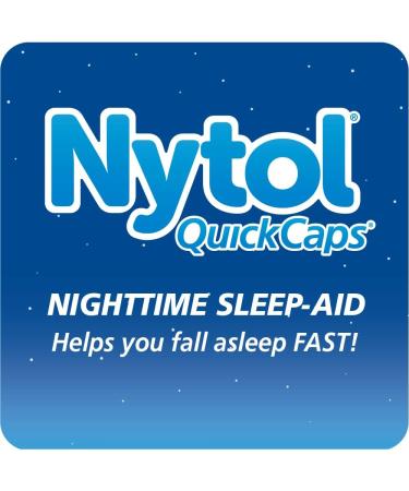 Nytol Quick Caps Nighttime Sleep-Aid with Diphenhydramine HCI Easy-to-Swallow Caplets to Fall Asleep Fast 16 Count 16 Count (Pack of 1) Nytol - Buy Online on GoSupps.com