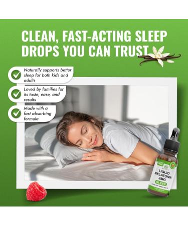 Benevolent Liquid Melatonin Drops for Adults and Kids 3mg - Melatonin Liquid as Fast-Acting Sleep Aid to Fall Asleep Faster & Longer - Non-GMO & Made in USA - Berry Vanilla Flavor 2 Month Supply 2 Fl Oz (Pack of 1) - Buy Online on GoSupps.com