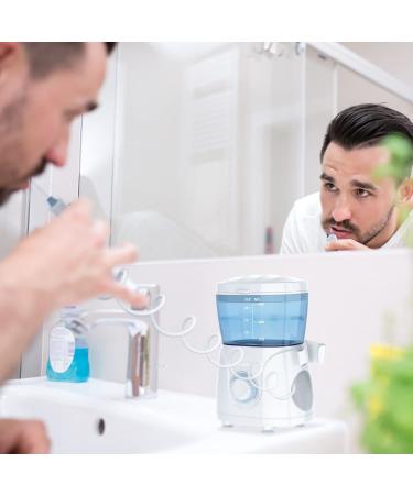 Sawgmore Electric Water Flosser - 10 Pressure Levels 8 Nozzles 600ml Tank - Ideal for Family Dental Care - Buy Online on GoSupps.com