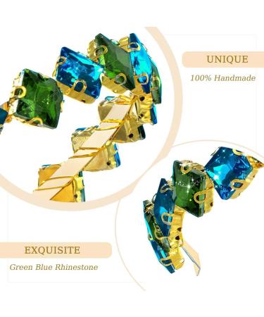 Rhinestone Headband Sparkling Gemstone Headwear Party Prom Hair Accessory for Women and Girls (green+blue) - Buy Online on GoSupps.com