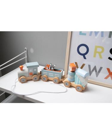 Kindsgut Holz-Reisenbahn - Sustainable Wooden Train Set with Zoo Animals | High-Quality Eco-Friendly Toy in Dark Gray - Buy Online on GoSupps.com