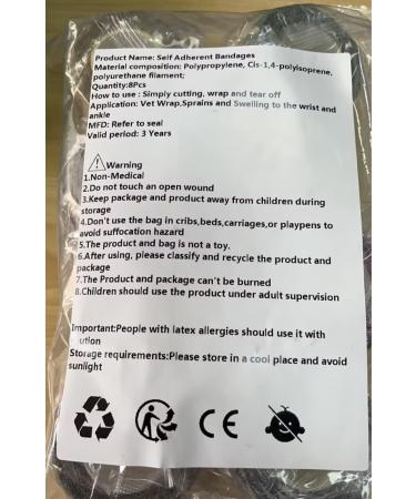 8 Roll 5cm Self-Adhesive Cohesive Bandage - Elastic Colorful Fixing Bandage for Hands Toes and Fingers - Yolaisi Premium Quality - Buy Online on GoSupps.com