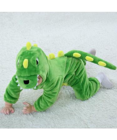 LOLANTA Unisex Baby Dinosaur Dragon Costume | Toddler Hooded Romper 3-4 Years Green - Buy Online on GoSupps.com