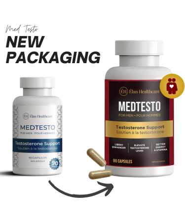MedTesto Natural Testosterone Booster for Men Estrogen Blocker Male Enhancing Pills Supplement Natural Strength and Energy Muscle Growth Promotes Fat Loss Increase Male Performance 90 Count - Buy Online on GoSupps.com