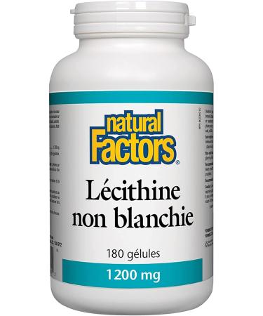 Natural Factors Unbleached Lecithin 1200 mg - 180 Softgels for Heart & Brain Health - Buy Online on GoSupps.com