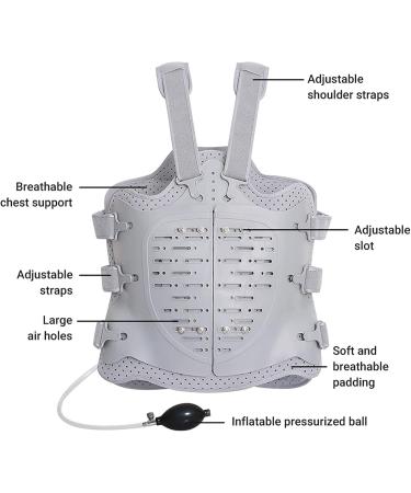 Buy Cusma Adjustable Thoracolumbal Orthosis for Thoracic Break Protection & Posture Correction | Double Airbag for Spinal Compression Fractures - International Shipping Available - Buy Online on GoSupps.com