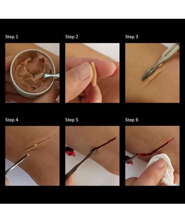 Halloween Fake Scar Wound Makeup Kit - Special Effects Makeup Fake Blood Skin Wax & Tools for Ultimate Scar Makeup - Buy Online on GoSupps.com
