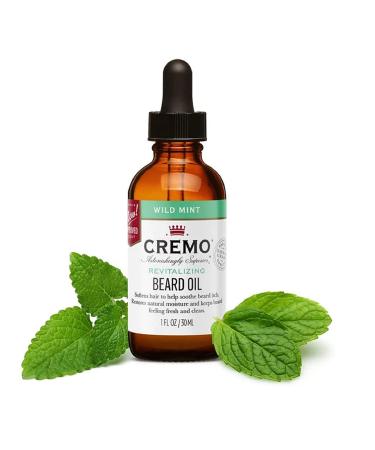 Cremo Wild Mint Beard Oil 1 oz - Nourishing Beard Care & Refreshing Scent - Buy Online on GoSupps.com