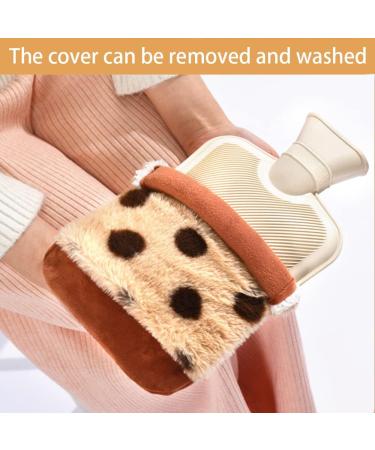 1.8L Large Rubber Hot Water Bottle with Cover - Pink Dots | Relieve Menstrual Cramps & Body Pain | Warm Hands & Feet - Buy Online on GoSupps.com