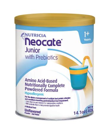 Neocate Junior - Powdered Hypoallergenic, Amino Acid-Based Toddler and Junior Formula - Unflavored - 14.1 Oz Can (Case of 1) Unflavored 14.1 Ounce (Pack of 1)