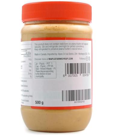 MapleFarm - 100% Pure Crispy Peanut Butter 1 x 500g - Protein and Natural Cream - Crunchy peanut butter - Buy Online on GoSupps.com