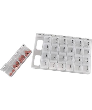 7-Day Pill Box Organizer | 4 Times a Day Morning Noon Evening & Bed | Effective Medicine Planner for Easy International Shipping - Buy Online on GoSupps.com