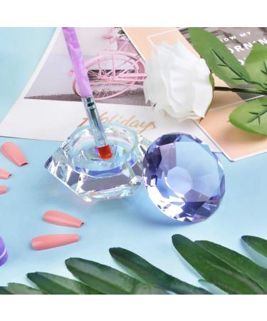 yeeplant Fashion Diamond Glass Nail Powder Cup - Portable Manicure Crystal Bowl with Lid Holder for Care Tool - Buy Online on GoSupps.com